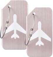 gostwo metal luggage tags bag tag stainless steel loop (champagne gold 2 pcs set) logo