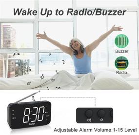 img 1 attached to 📻 S1 Rechargeable Battery & AC Operated Portable FM Radio Alarm Clock with Sleep Timer, Dimmable Big LED Digits, Snooze, Hand Size for Elderly Senior - Welgo