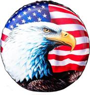 🦅 premium spare tire cover with american flag eagle design - waterproof & dust-proof universal fit for jeep, trailer, rv, suv, camper (14" for diameter 23"-27") logo