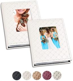 img 4 attached to 📷 Small Photo Album 4x6 2Pack – Store and Showcase 52 Pictures with 26 Clear Pockets, Elegant Leather Cover, Little Photo Album for 4x6 Pictures, White