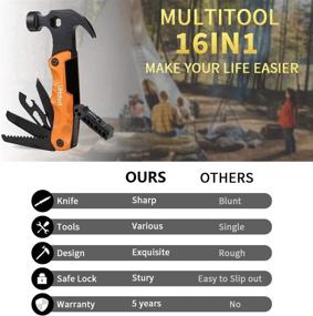 img 3 attached to 🔨 16-in-1 Multitool Hammer Camping Accessories - Ideal Survival Gear for Men, Perfect Birthday Christmas Father's Day Gifts for Dad Boyfriend Husband - Cool Gadget for Outdoor Camping and Household Equipment