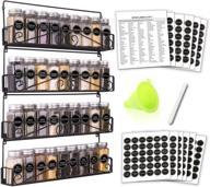 🧂 swommoly 4 tier wall mount spice rack organizer: 36 spice jars, labels & more! logo