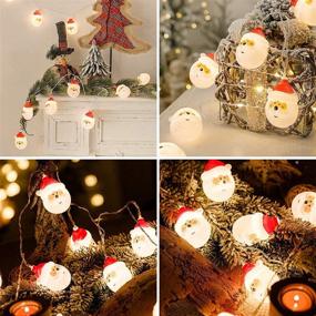 img 2 attached to 🎄 Waterproof Battery Operated LED Christmas String Lights, 10ft 20 LEDs, with 8 Flashing Modes for Xmas Tree, Indoor Outdoor Holiday Décor, Christmas Ornaments (Santa Claus)