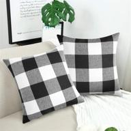 volcanics buffalo check plaid throw pillow covers: 2-piece set for farmhouse style home decor, sofa, bedroom, and car логотип