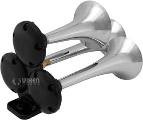 img 2 attached to Upgrade your vehicle with the Vixen Horns VXH2411C Triple Trumpet Train Air Horn Kit in Chrome - Complete System with Compressor, Loud 3-Horn Design, 12V