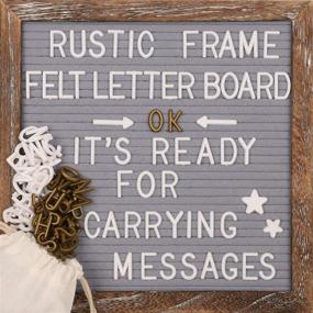 img 4 attached to Awefrank Felt Letter Board 10X10 Inches With Rustic Wood Frame