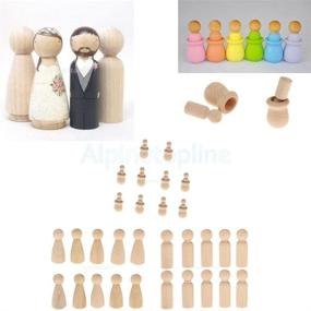 img 1 attached to 🔨 Elegantday Natural Wooden Peg Doll Bodies: Unfinished, Plain, Blank Decorative - Nesting Set of 10pcs