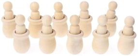 img 4 attached to 🔨 Elegantday Natural Wooden Peg Doll Bodies: Unfinished, Plain, Blank Decorative - Nesting Set of 10pcs