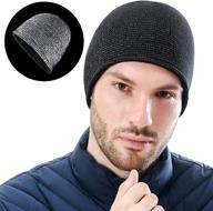 🧢 reflective mens winter skull beanie hat: shinenut warm knit watch cap logo