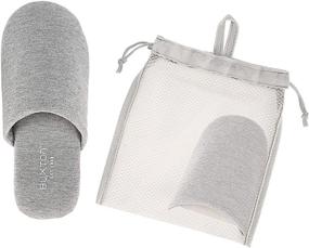 img 4 attached to 🏠 BUXTON Cozy Lightweight Memory Foam Indoor Slippers with Foldable Design & Mesh Bag - Ideal for Women, Men, and Unisex - Perfect for Home, Travel, Spa, and Hotel