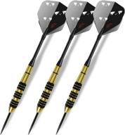 🎯 mayfan professional metal steel needle tip darts set - 3 pack, 21g brass barrels, aluminum shafts, + 3 extra plastic shafts логотип