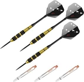 img 2 attached to 🎯 Mayfan Professional Metal Steel Needle Tip Darts Set - 3 Pack, 21g Brass Barrels, Aluminum Shafts, + 3 Extra Plastic Shafts