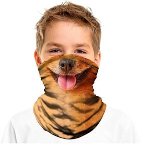 img 4 attached to 🎭 Adjustable Strap Drawstring Breathable Bandana Gaiter Mask for Boys and Girls - FMDAN Kids Neck Gaiter Face Mask