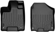 🚗 custom fit floor mats 1st row liner set in black for 2017-2021 honda ridgeline - all models by smartliner logo