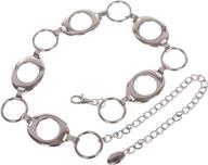 womens metal oval circle chain logo