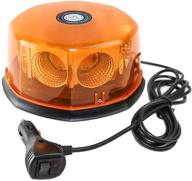 🚨 amber mini led strobe roof top beacon light with magnetic base - high intensity hazard emergency warning lights bar for trucks & vehicles, snow plow, police, firefighters - 12-24 volt, le-jx 8 cob logo