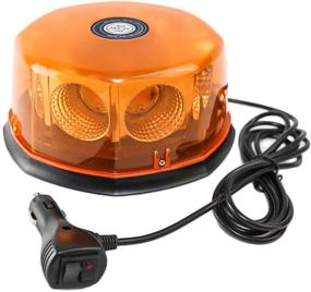 img 4 attached to 🚨 Amber Mini LED Strobe Roof Top Beacon Light with Magnetic Base - High Intensity Hazard Emergency Warning Lights Bar for Trucks & Vehicles, Snow Plow, Police, Firefighters - 12-24 Volt, LE-JX 8 COB