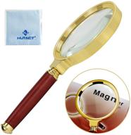 🔍 enhance your vision: 10x magnifying glass with metal frame & wooden handle - perfect for reading, maps, crossword puzzles, and more! logo