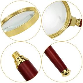 img 1 attached to 🔍 Enhance Your Vision: 10x Magnifying Glass with Metal Frame & Wooden Handle - Perfect for Reading, Maps, Crossword Puzzles, and More!