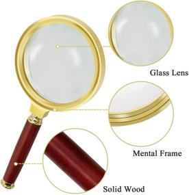 img 3 attached to 🔍 Enhance Your Vision: 10x Magnifying Glass with Metal Frame & Wooden Handle - Perfect for Reading, Maps, Crossword Puzzles, and More!