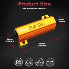 img 3 attached to Yorkim LED Load Resistors - Fix Hyper Flash, Blink & Error - 50W 6ohm - Pack of 4