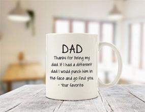 img 2 attached to 🎁 Thanks For Being My Dad Funny Coffee Mug - Best Christmas Gift for Dad - Unique Xmas Gag Dad Gifts from Daughter, Son, Kids - Cool Birthday Present Idea for a Father, Men, Guys, Him - Fun Novelty Cup: A Perfect Dad Gift!