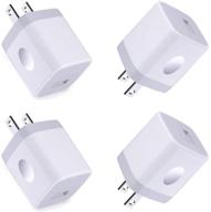 🔌 4pack usb charger plug charging block box station - single usb port wall charger, 1a/5v - compatible with iphone 11 xs/max/xr/x/8/7, samsung galaxy ss21/20/10/9, note21/2010/9, a80/90, lg stylo 6/5 logo