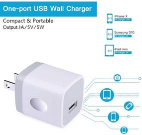 img 2 attached to 🔌 4Pack USB Charger Plug Charging Block Box Station - Single USB Port Wall Charger, 1A/5V - Compatible with iPhone 11 XS/Max/XR/X/8/7, Samsung Galaxy SS21/20/10/9, Note21/2010/9, A80/90, LG Stylo 6/5