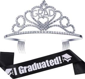 img 4 attached to 🎓 Shimmering 2021 Graduation Party Supplies Kit: Glittered Metal Princess Grad Crown Tiara and Graduated Sash - Perfect Grad Decor and Gifts in Black