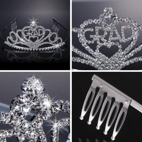 img 2 attached to 🎓 Shimmering 2021 Graduation Party Supplies Kit: Glittered Metal Princess Grad Crown Tiara and Graduated Sash - Perfect Grad Decor and Gifts in Black