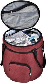 img 3 attached to 👜 Convenient Pressure Cooker Travel Tote Bag: 2 Compartments, Wine Red, Fit for 8 QT Instant Pot