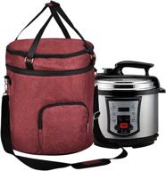 👜 convenient pressure cooker travel tote bag: 2 compartments, wine red, fit for 8 qt instant pot logo