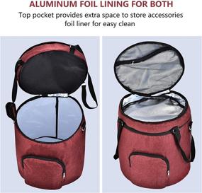 img 2 attached to 👜 Convenient Pressure Cooker Travel Tote Bag: 2 Compartments, Wine Red, Fit for 8 QT Instant Pot