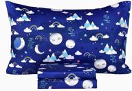 🌙 moon mountain night sleep cotton cozy twin bed sheet set with flat sheet, fitted sheet & pillowcase - boys and girls bedding set for moon-themed twin beds logo