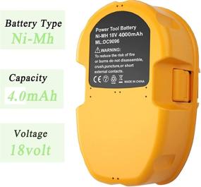 img 1 attached to 🔋 Upgraded 4.0Ah Replacement Battery Pack for Dewalt 18v XRP Cordless Power Tools - DC9098 DC9099 DE9098 DE9503 DW9095 DW9096 DW9098 DW9099 (2 Packs)