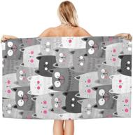 cute cartoon cats large beach towel: soft, lightweight & super absorbent - perfect for bath, travel, outdoors - 52 x 32 inch towel blanket - ideal gift! logo