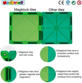 img 2 attached to 🧱 120 PCS Magblock Magnetic Blocks, Building Tiles for Kids Toys丨Magnet Toys Set 3D Building Blocks for Toddler Boys and Girls