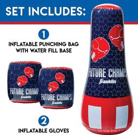 img 3 attached to 🥊 42-Inch Franklin Sports Inflatable Punching Bag and Glove Set for Future Champs