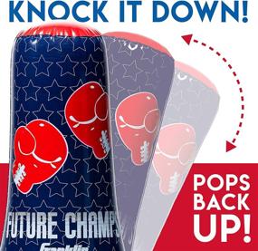 img 1 attached to 🥊 42-Inch Franklin Sports Inflatable Punching Bag and Glove Set for Future Champs