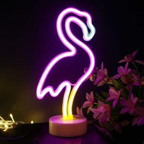 img 4 attached to Flamingo Neon Sign Decoration Decorations