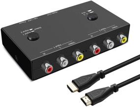 img 4 attached to Конвертер AV в HDMI с двумя портами, двойной адаптер AV в HDMI | Адаптер RCA в HDMI | Поддерживает форматы 16:9/4:3 | Совместим с WII, N64, PS2, VHS, VCR DVD-плеерами | (2 входа AV, 1 выход HDMI)