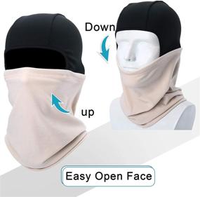 img 1 attached to 🧣 Premium Thermal Fleece Balaclava Neck Warmer Hood Cover Face Mask for Skiing and Snowboarding Winter Gear