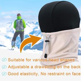 img 2 attached to 🧣 Premium Thermal Fleece Balaclava Neck Warmer Hood Cover Face Mask for Skiing and Snowboarding Winter Gear