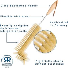 img 1 attached to 🧹 Premium Redecker radiator brush: Natural pig bristle and oiled beechwood handle, 18-1/2 inches - Ideal for effective cleaning