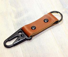 img 1 attached to Leather Keychain Tactical Clip Fob