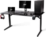 63x31.5-inch topsky gaming desk with 💻 cup holder, headphone hook, and cable management (black) logo