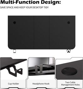 img 1 attached to 63x31.5-inch TOPSKY Gaming Desk with 💻 Cup Holder, Headphone Hook, and Cable Management (Black)