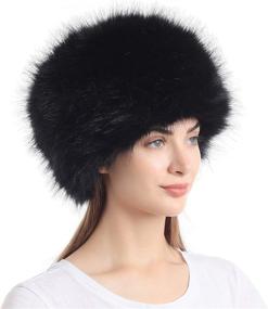 img 4 attached to 🎩 Stylish LA CARRIE Women's Faux Fur Cossack Russian Hat: Warm White Winter Cap with Stretch Fit