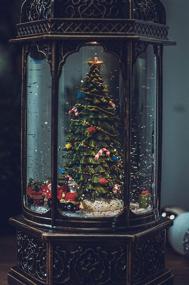 img 2 attached to 🎅 Enchanting TIJNN Snow Globe Lights: Rotating Train Christmas Tree Scene Music Box – USB & Battery Powered Decorations