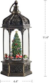 img 3 attached to 🎅 Enchanting TIJNN Snow Globe Lights: Rotating Train Christmas Tree Scene Music Box – USB & Battery Powered Decorations
